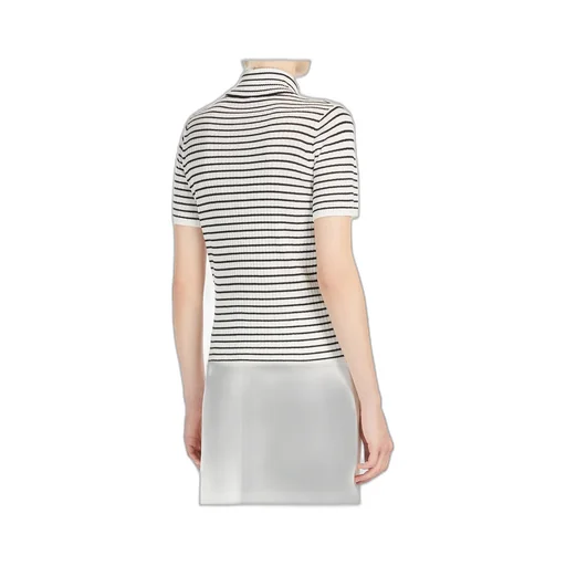Striped Turtleneck Knit Top