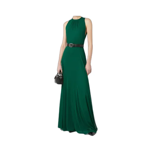 Long Mesh-Jersey Dress