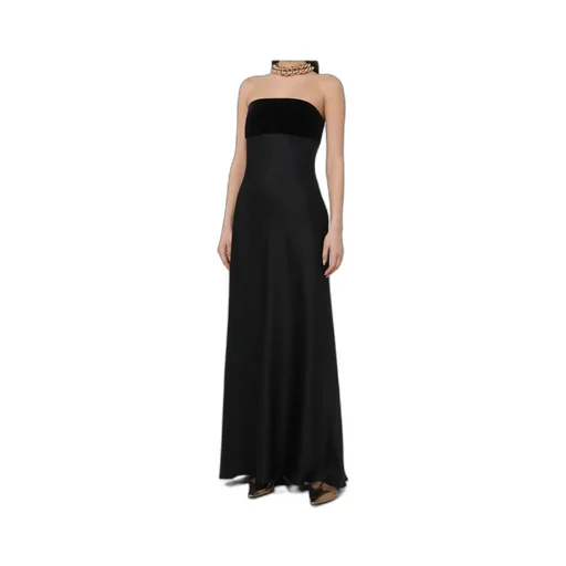 Satin Velvet Off-The-Shoulder Dress