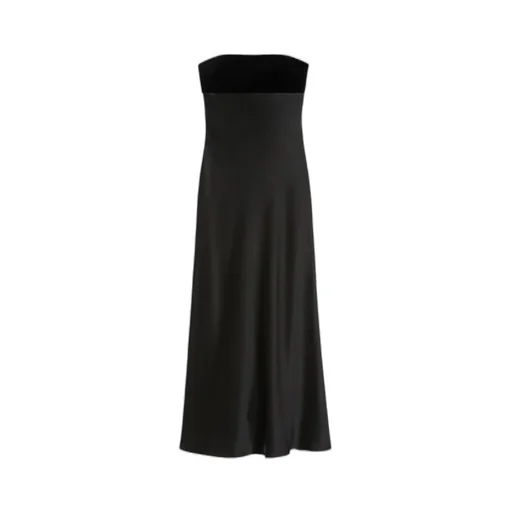 Satin Velvet Off-The-Shoulder Dress