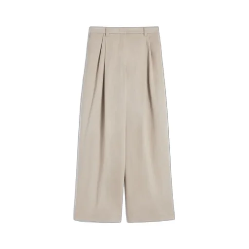 Stretch Drill Wide-Leg Trousers