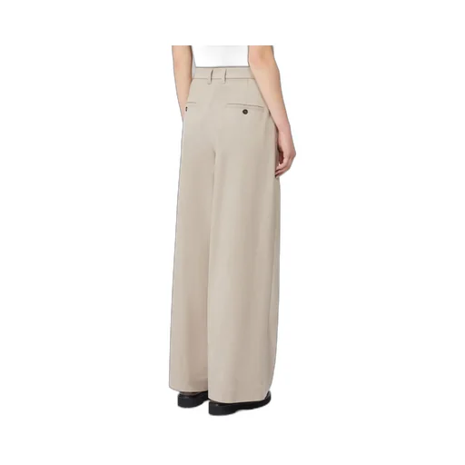 Stretch Drill Wide-Leg Trousers