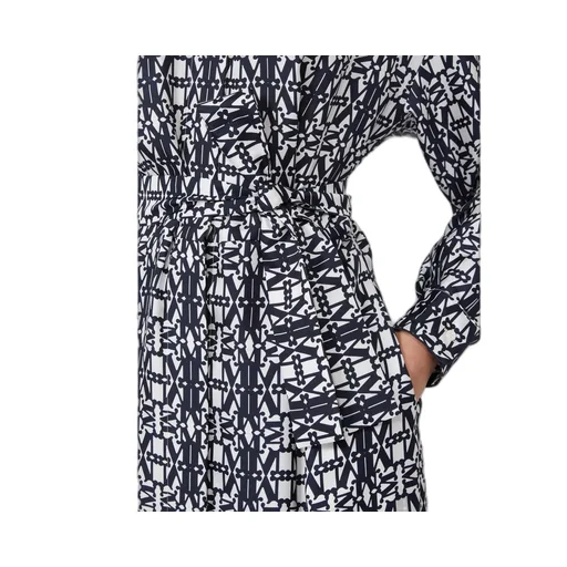 Esploso Patterned Long-Sleeve Shirt Dress