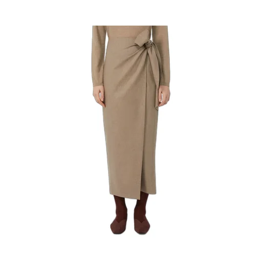 Long, Stretch-Cashmere Skirt