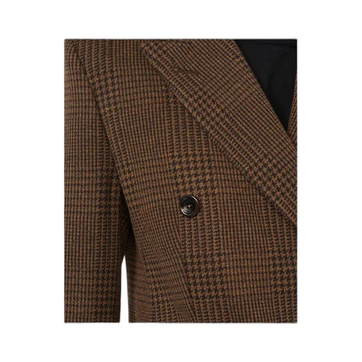 Double-Breasted Checked Blazer