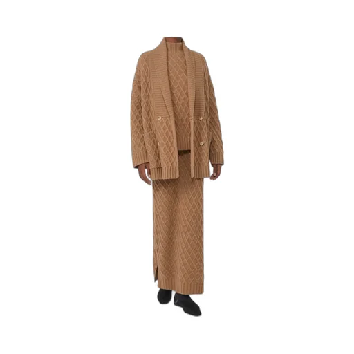 Allover Cable Knit Long Skirt