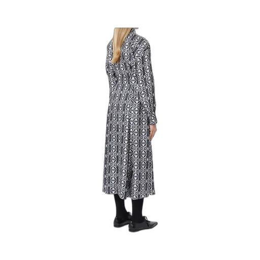 Esploso Patterned Long-Sleeve Shirt Dress