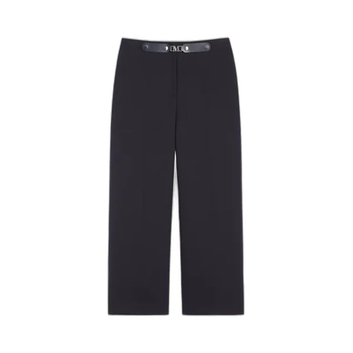 Washed Fabric Cropped Trousers