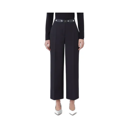 Washed Fabric Cropped Trousers