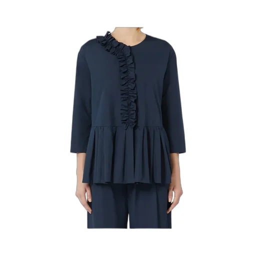 Flounce-Detail Washed Cotton Shirt