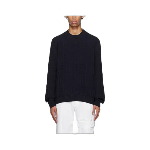 Geometric-Pattern Long-Sleeve Jumper