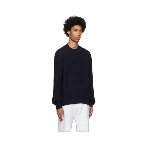 Geometric-Pattern Long-Sleeve Jumper