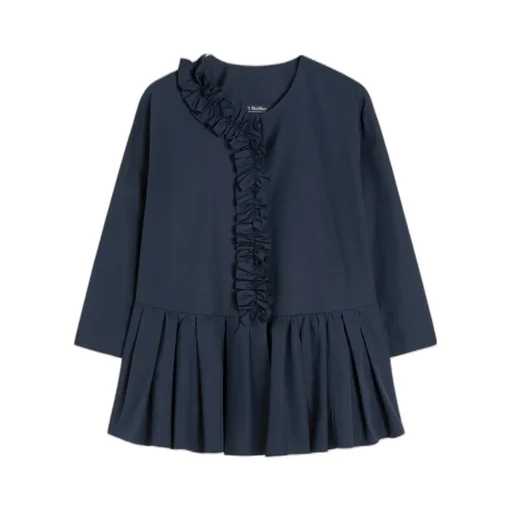 Flounce-Detail Washed Cotton Shirt