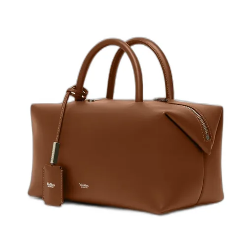Medium Natural Leather Bowler Bag