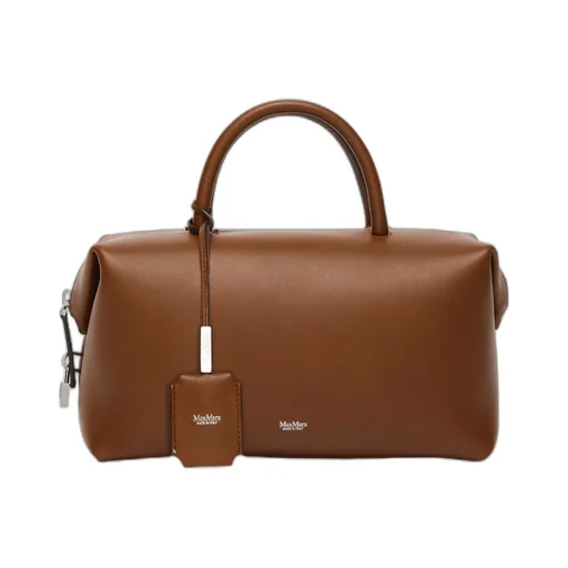 Medium Natural Leather Bowler Bag