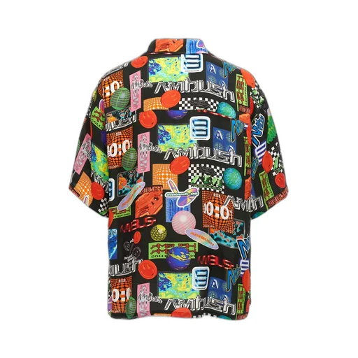 Abstract-Pattern Buttoned Shirt