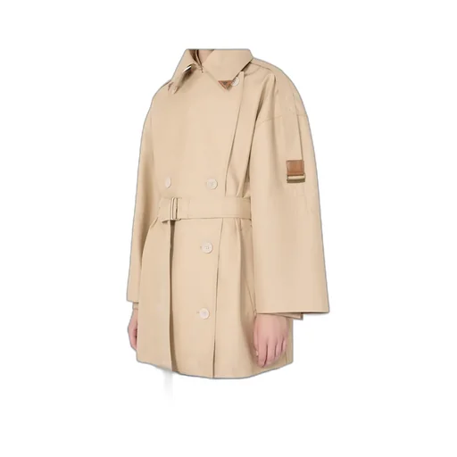 Double-Breasted Water-Repellent Gabardine Trench Coat