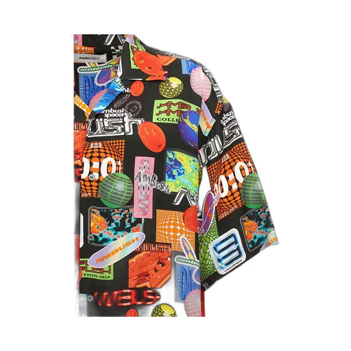 Abstract-Pattern Buttoned Shirt