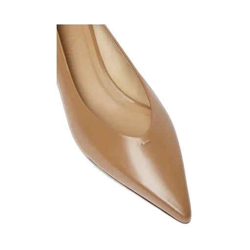 Kitten-Heel Leather Court Shoes
