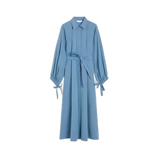Long Taffeta Shirt Dress