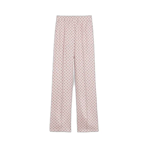 Straight-Fit Printed Silk Trousers