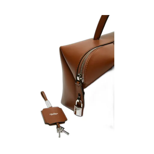Medium Natural Leather Bowler Bag