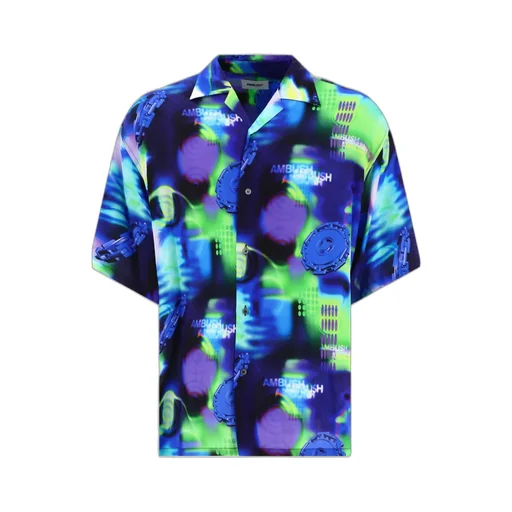 Abstract-Pattern Buttoned Shirt