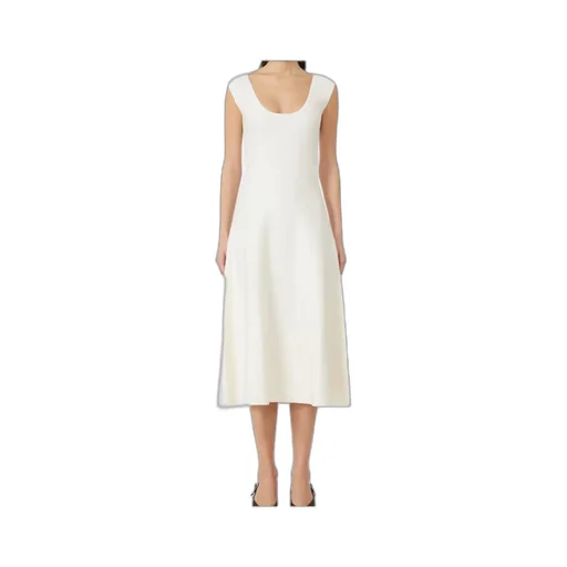 Stretch Viscose Calf-Length Dress