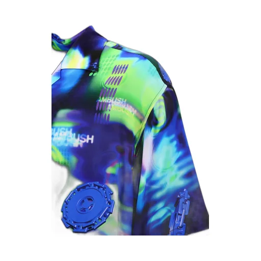Abstract-Pattern Buttoned Shirt