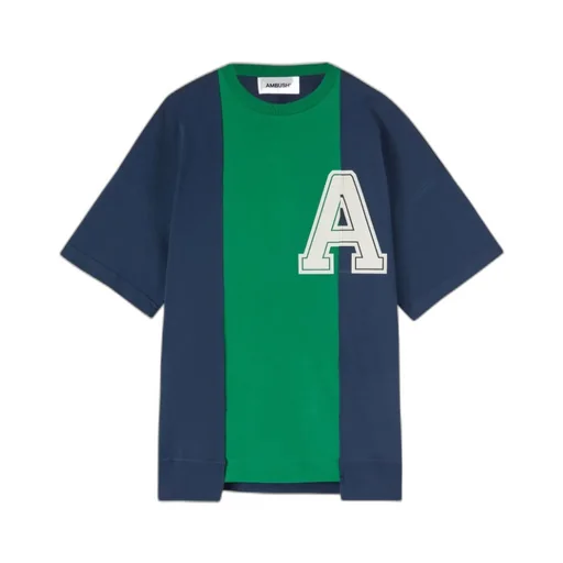 Logo Printed Panelled Crewneck T-Shirt