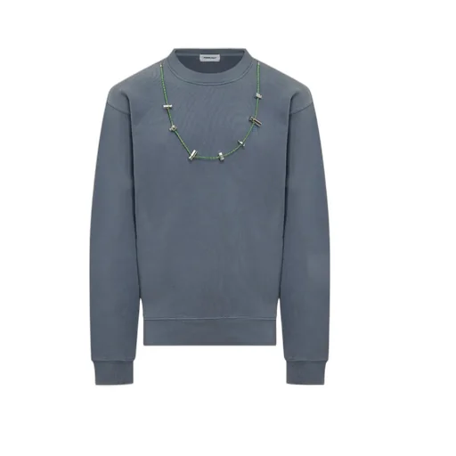 Stopper-Detailed Long-Sleeved Sweatershirt