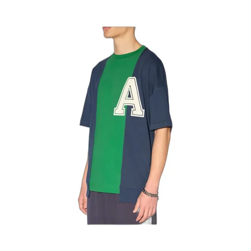 Logo Printed Panelled Crewneck T-Shirt