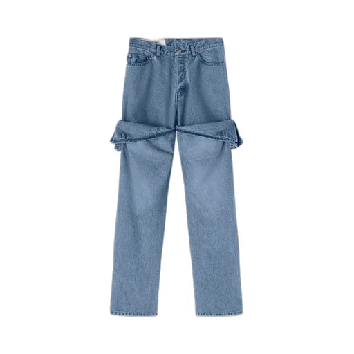 Detailed Mid-Rise Straight-Leg Jeans