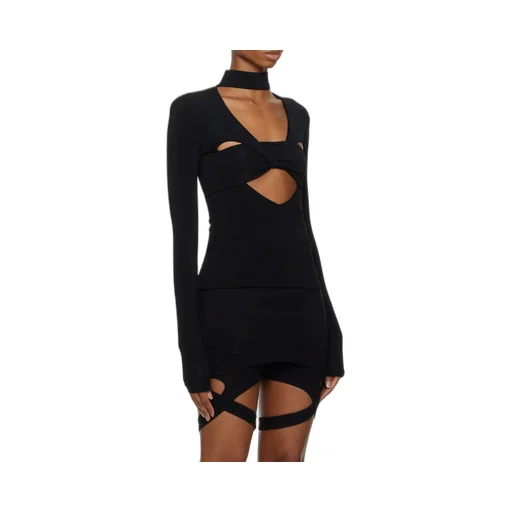 Heart Cut-Out Sleeved Top