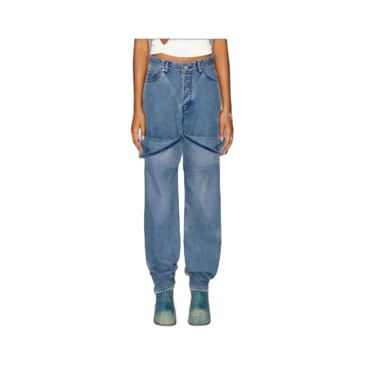 Detailed Mid-Rise Straight-Leg Jeans