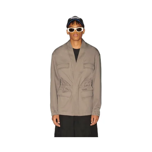 Drawstring V-Neck Jacket