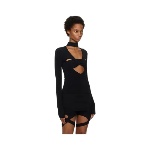Heart Cut-Out Sleeved Top