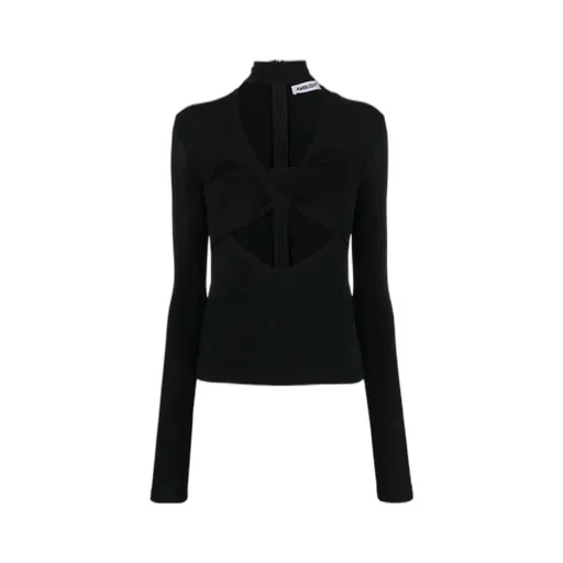 Heart Cut-Out Turtleneck Top