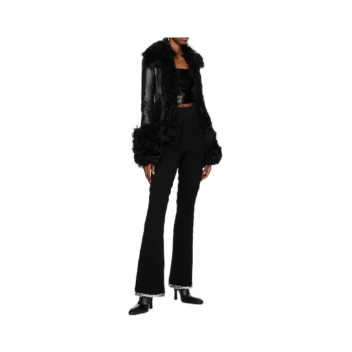 High-Waisted Monogram Flared Trousers