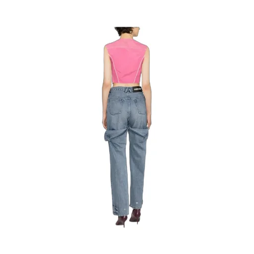 Cropped Sleeveless Denim Top
