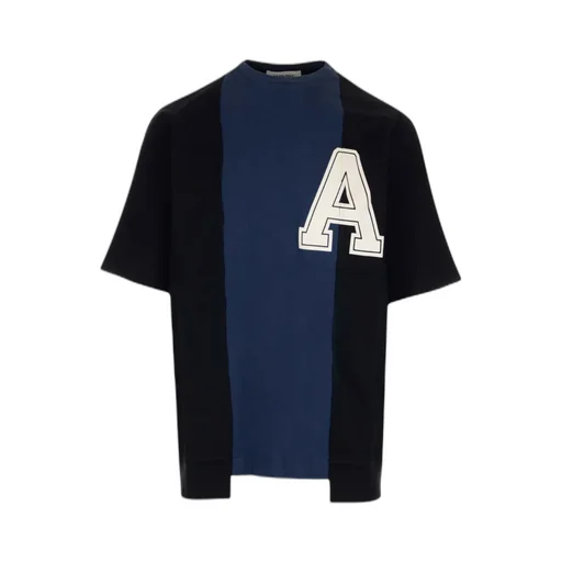 Logo Printed Panelled Crewneck T-Shirt