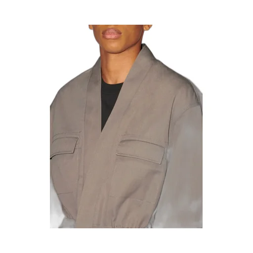 Drawstring V-Neck Jacket