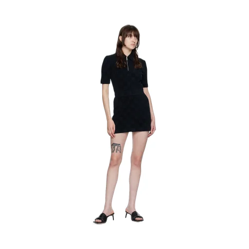 Monogram-Debossed Mini Skirt