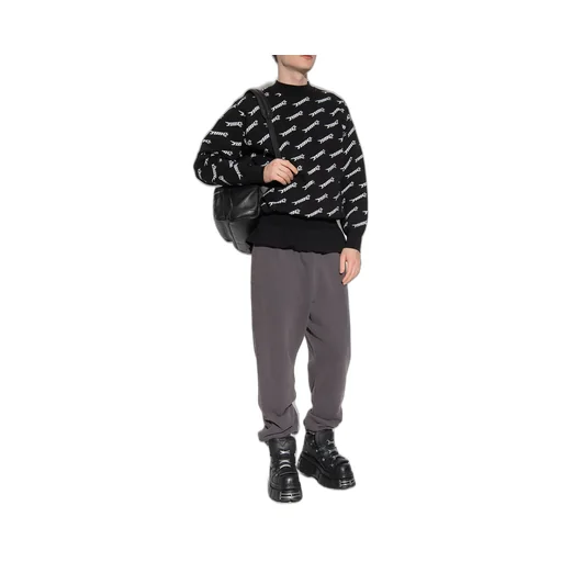 Allover Logo Intarsia Sweatshirt