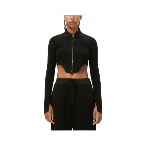 Monogram Zip Up Fitted Top