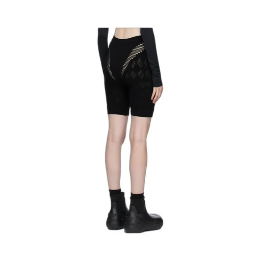 High-Rise Perforated Detail Biker Shorts