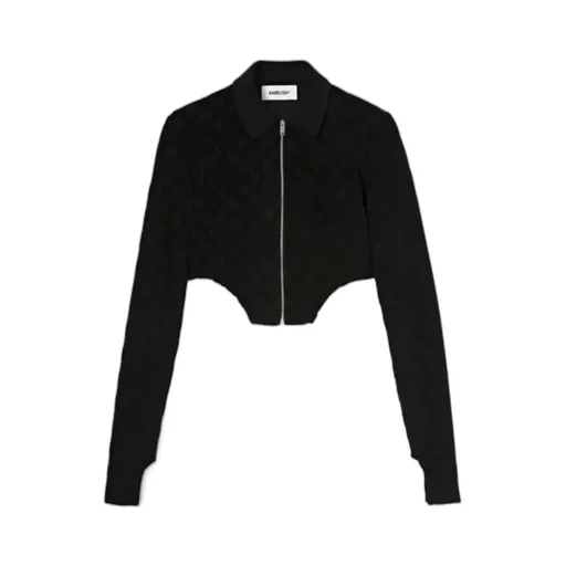 Monogram Zip Up Fitted Top