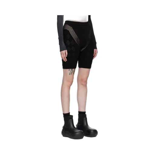 High-Rise Perforated Detail Biker Shorts