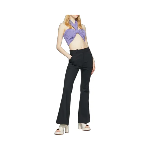 Flared High-Waisted Trousers