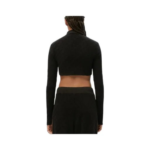 Monogram Zip Up Fitted Top